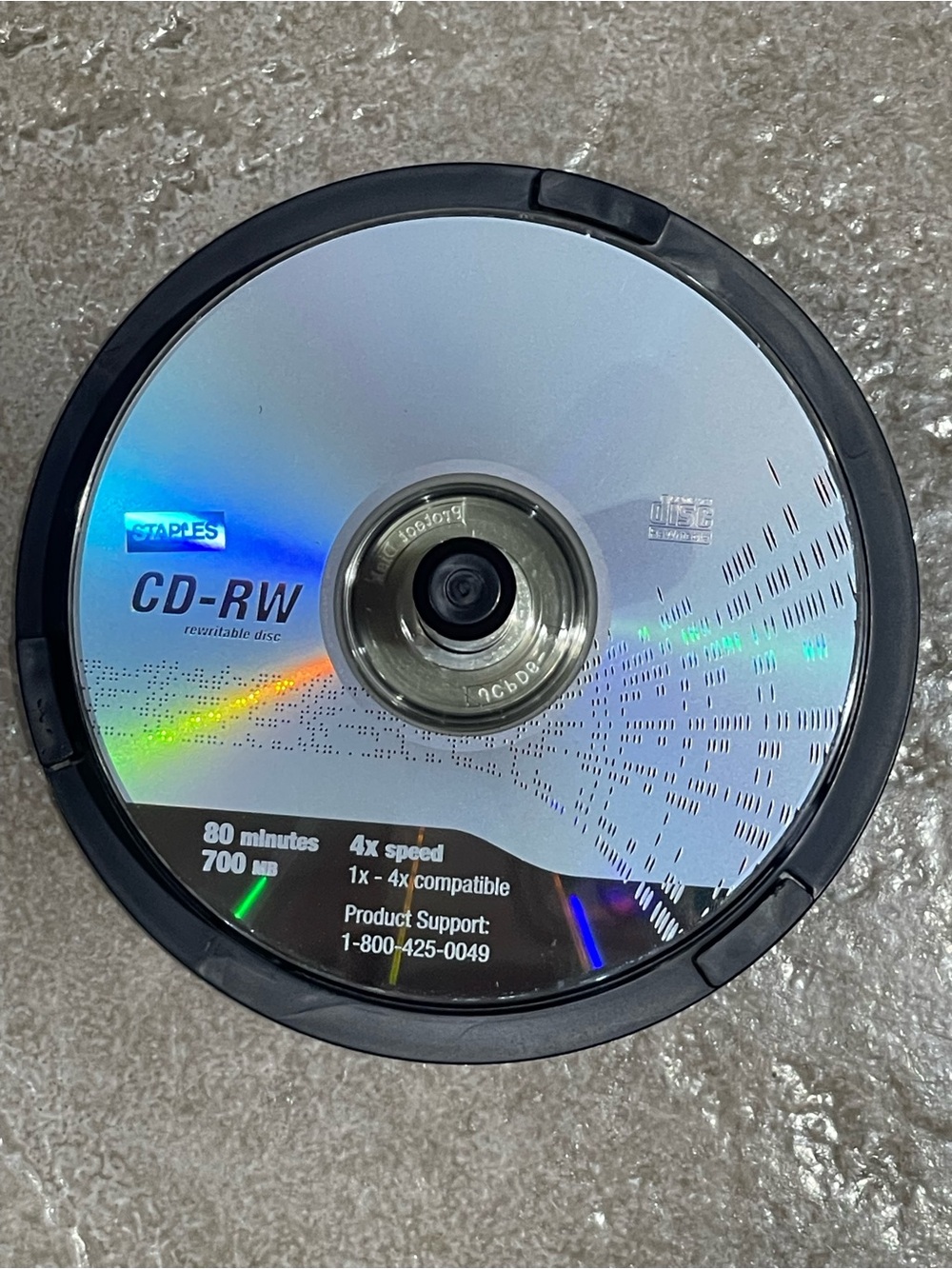 Staple Silver CD-RW Rewritable Disc with Black Spindle Case